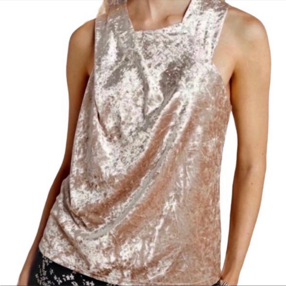 Anthropologie Porridge crushed velvet top size small
